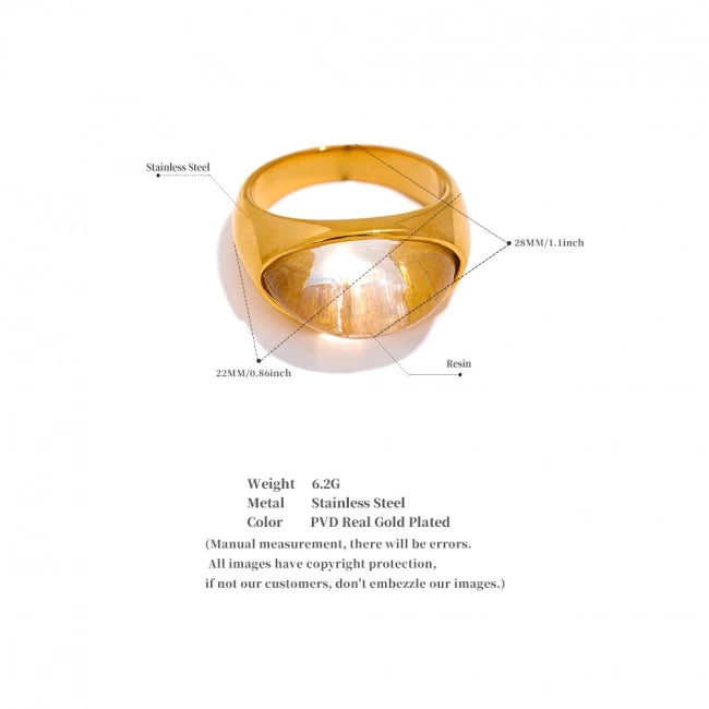 Bague avec grosse pierre Luna - Ma boutique