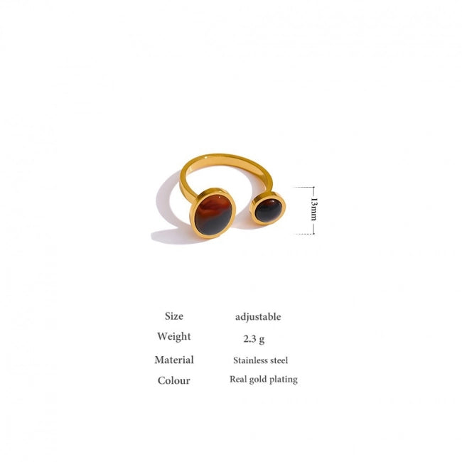 Bague avec pierre naturelle ovale Astra - Ma boutique