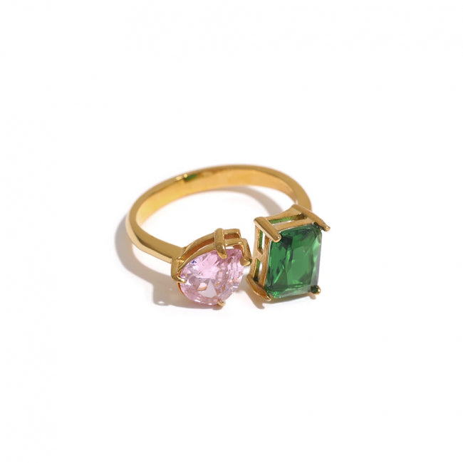 Bague fine avec pierre de couleur Nova - Ma boutique