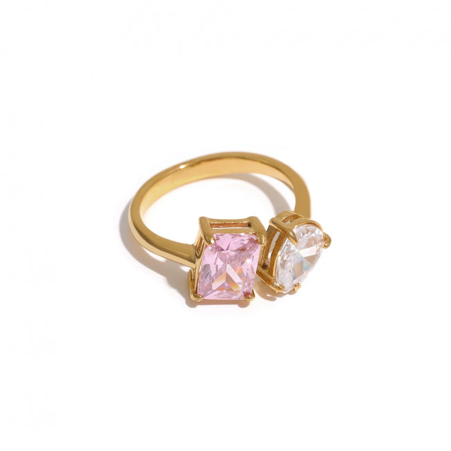 Bague fine avec pierre de couleur Nova - Ma boutique