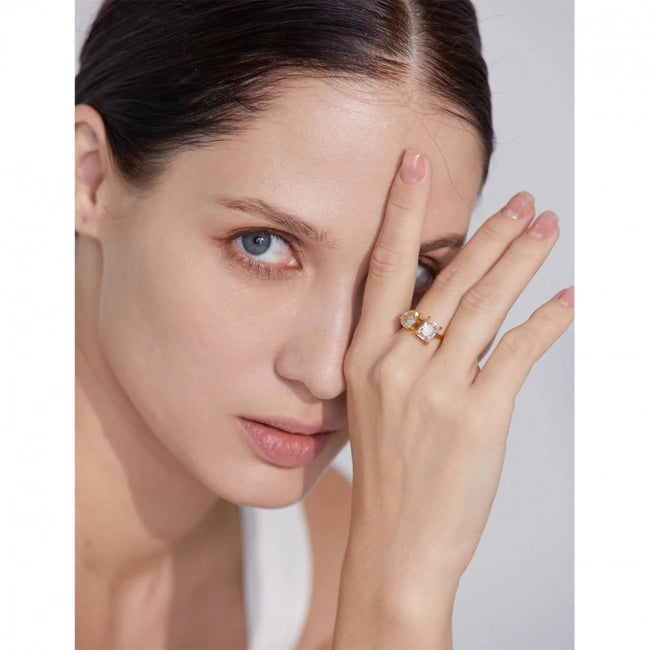 Bague fine avec pierre de couleur Nova - Ma boutique
