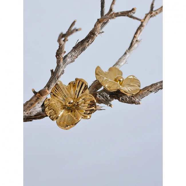 Boucle d'oreille fleur dorée Eloah - Ma boutique