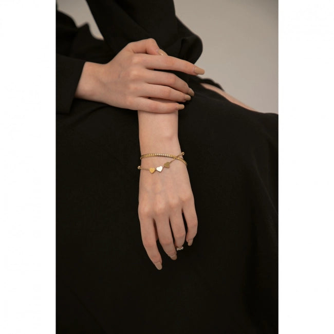 Bracelet maille à 3 coeurs Iris - Ma boutique