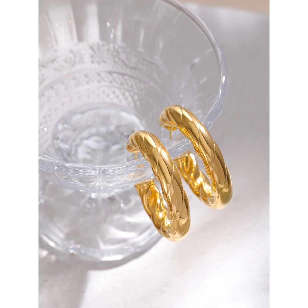 Boucle d'oreille créole torsadé or Vénus - Ma boutique