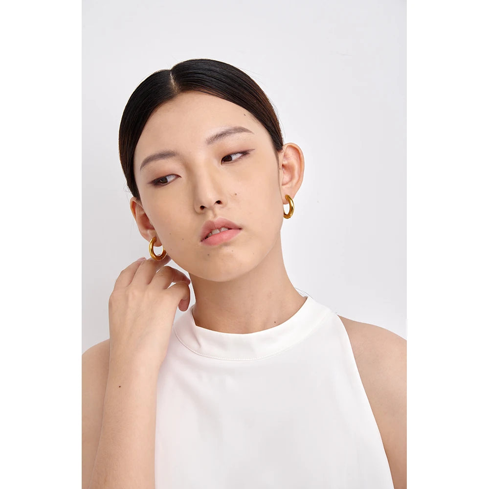 Boucle d'oreille créole or 18 carats Léda - Ma boutique