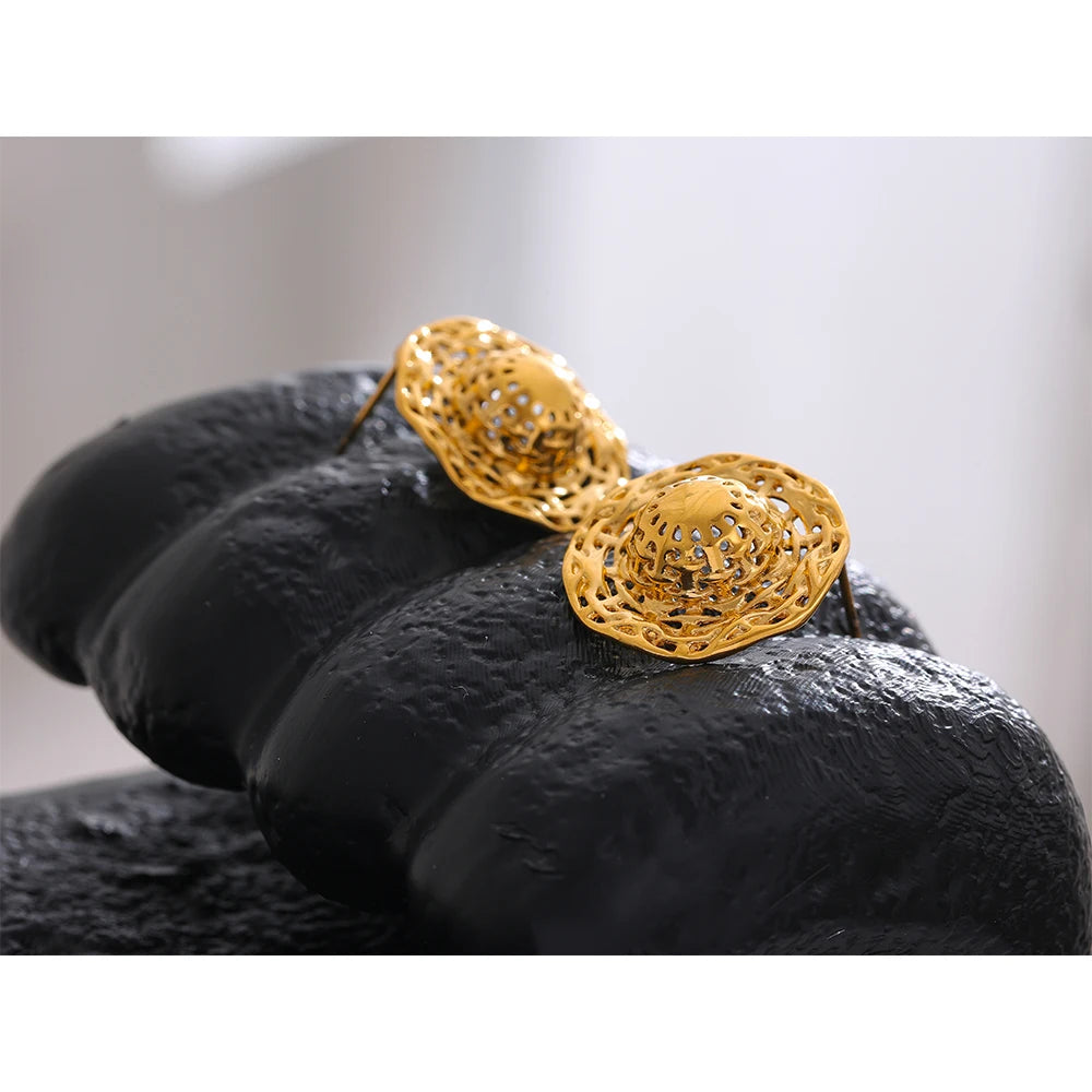 Boucle d'oreille acier inoxydable doré Aria - Ma boutique