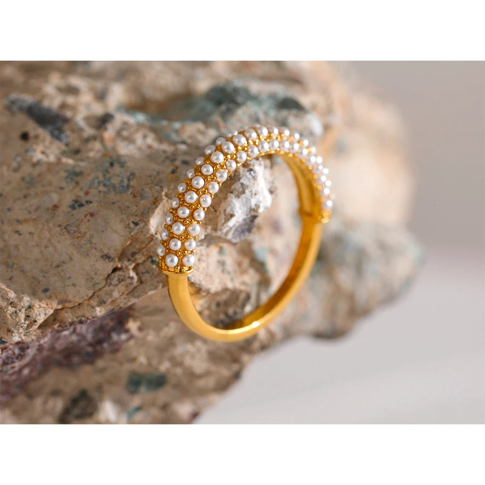 Bague perle fine plaqué or Orlane - Ma boutique
