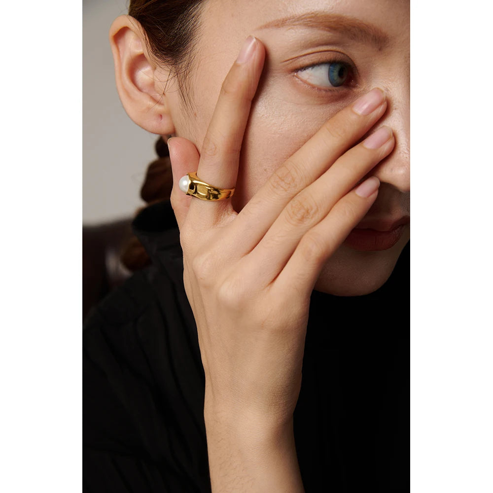Bague or et perle Aurora - Ma boutique