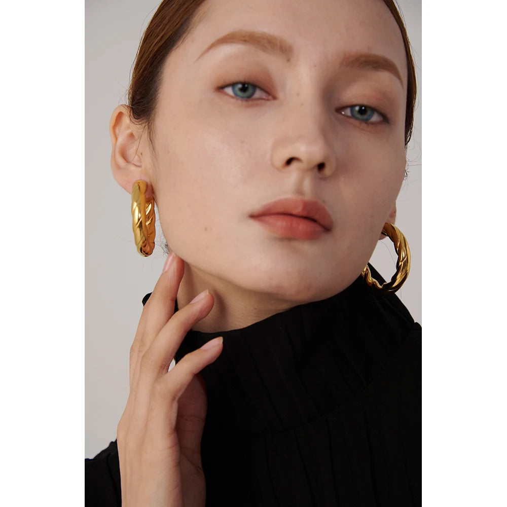 Boucle d'oreille créole torsadé or Vénus - Ma boutique