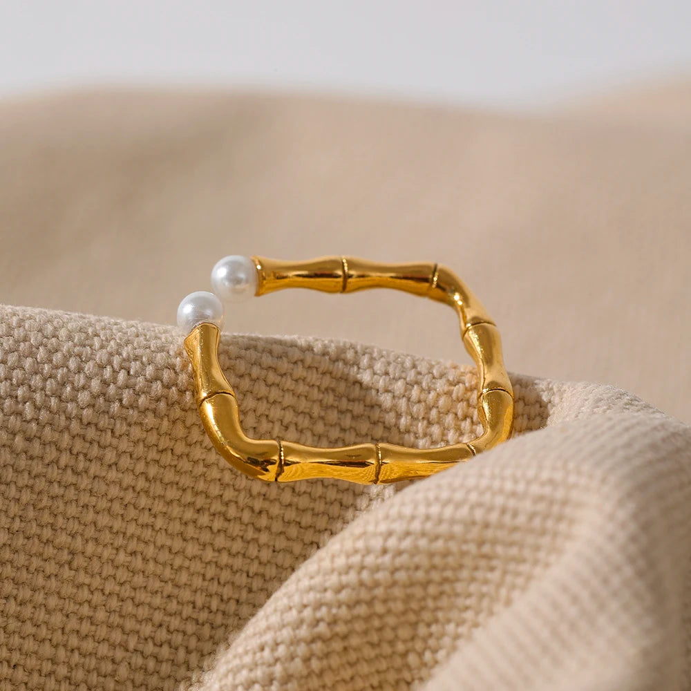 Bague perle fantaisie carré Tamia - Ma boutique