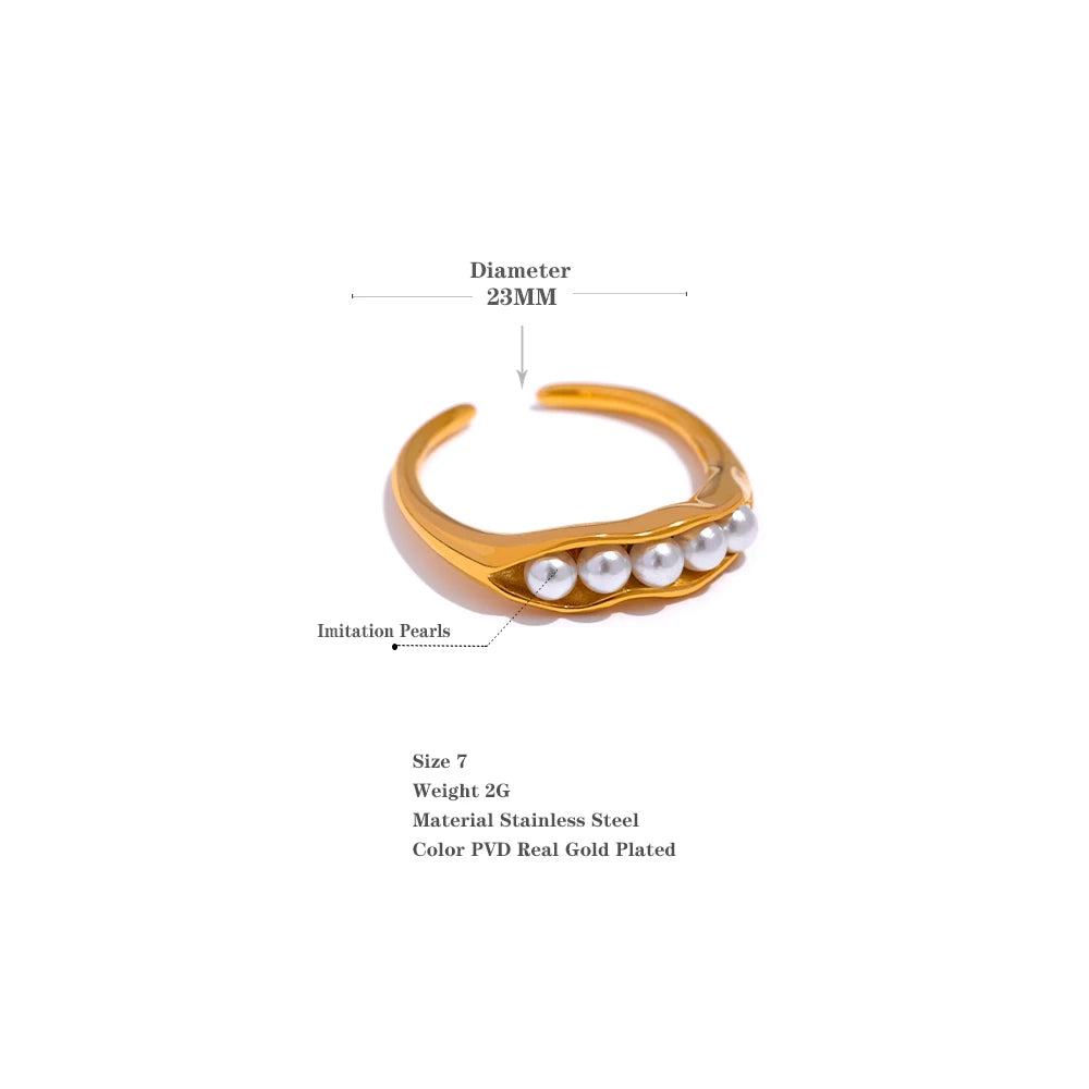 Bague en or avec perles d'eau douce Astra - Ma boutique