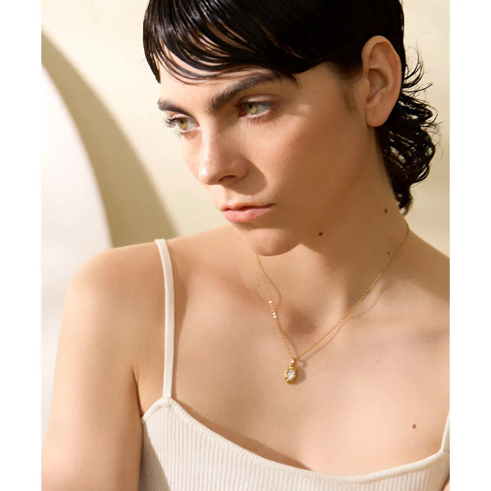 Collier avec pierre naturelle ovale Alcyone - Ma boutique