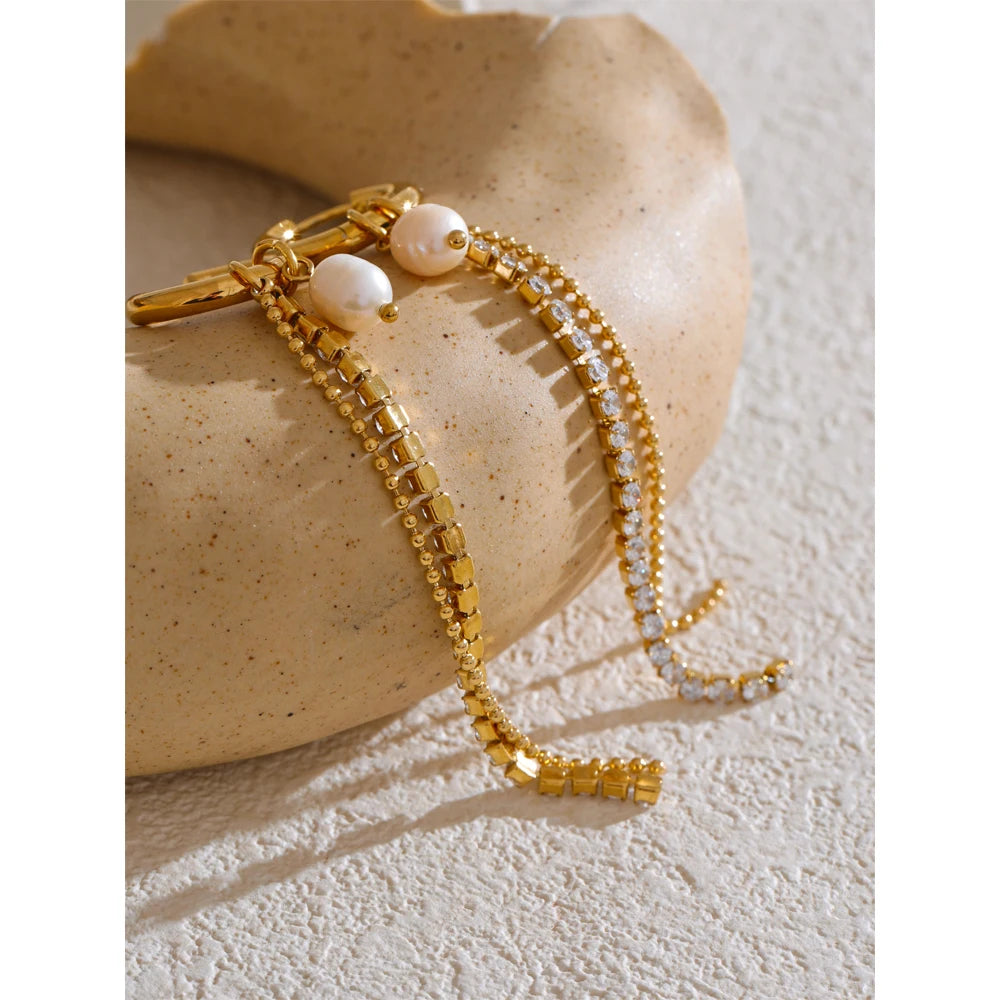 Boucle d'oreille créole pendante Béa