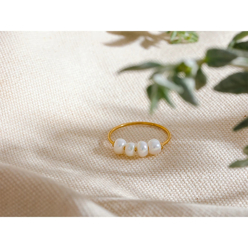 Bague perle d'eau douce plaquée or Aurianne - Ma boutique