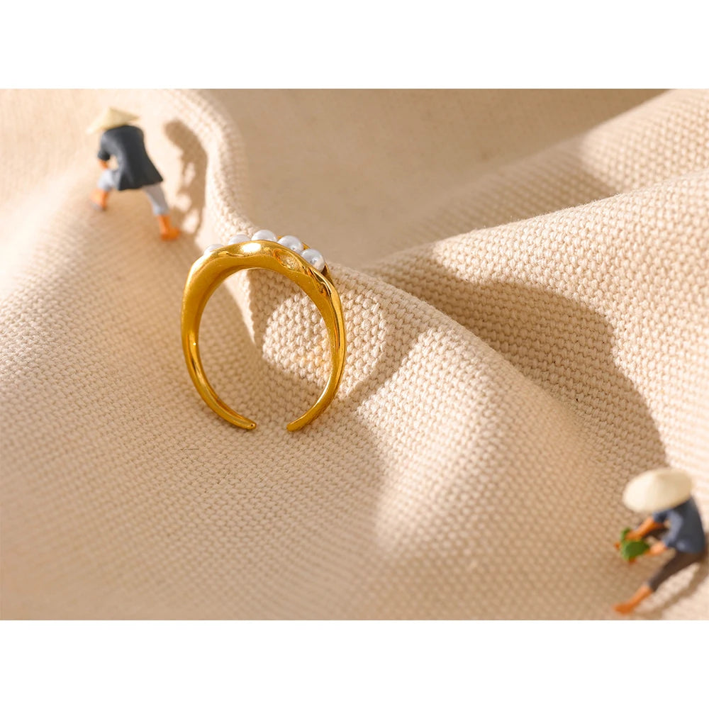 Bague en or avec perles d'eau douce Astra - Ma boutique