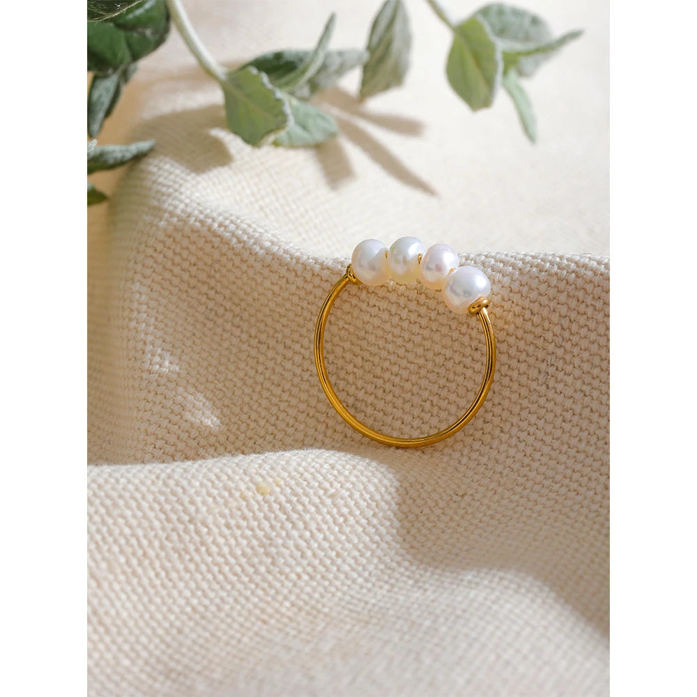 Bague perle d'eau douce plaquée or Aurianne - Ma boutique