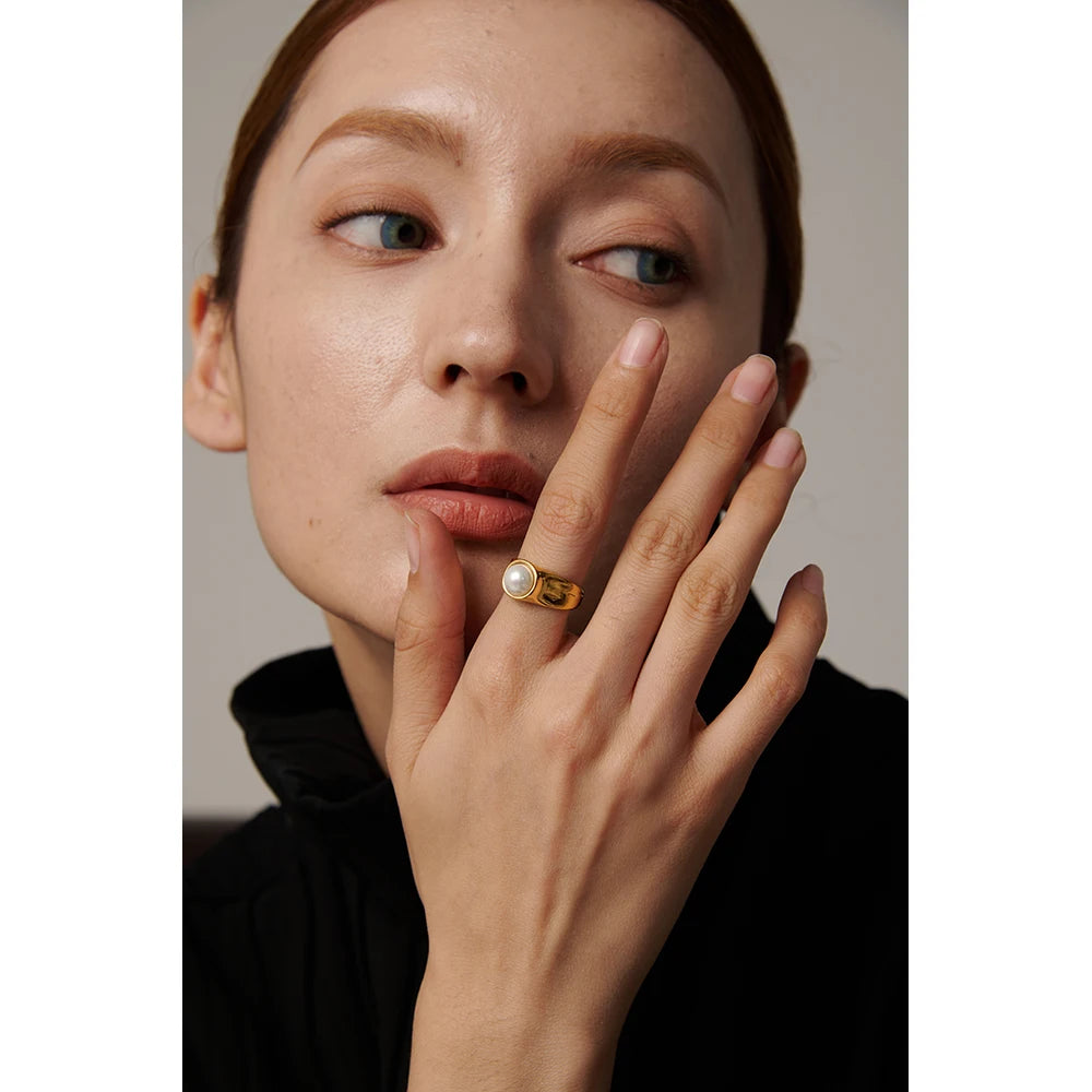 Bague or et perle Aurora - Ma boutique