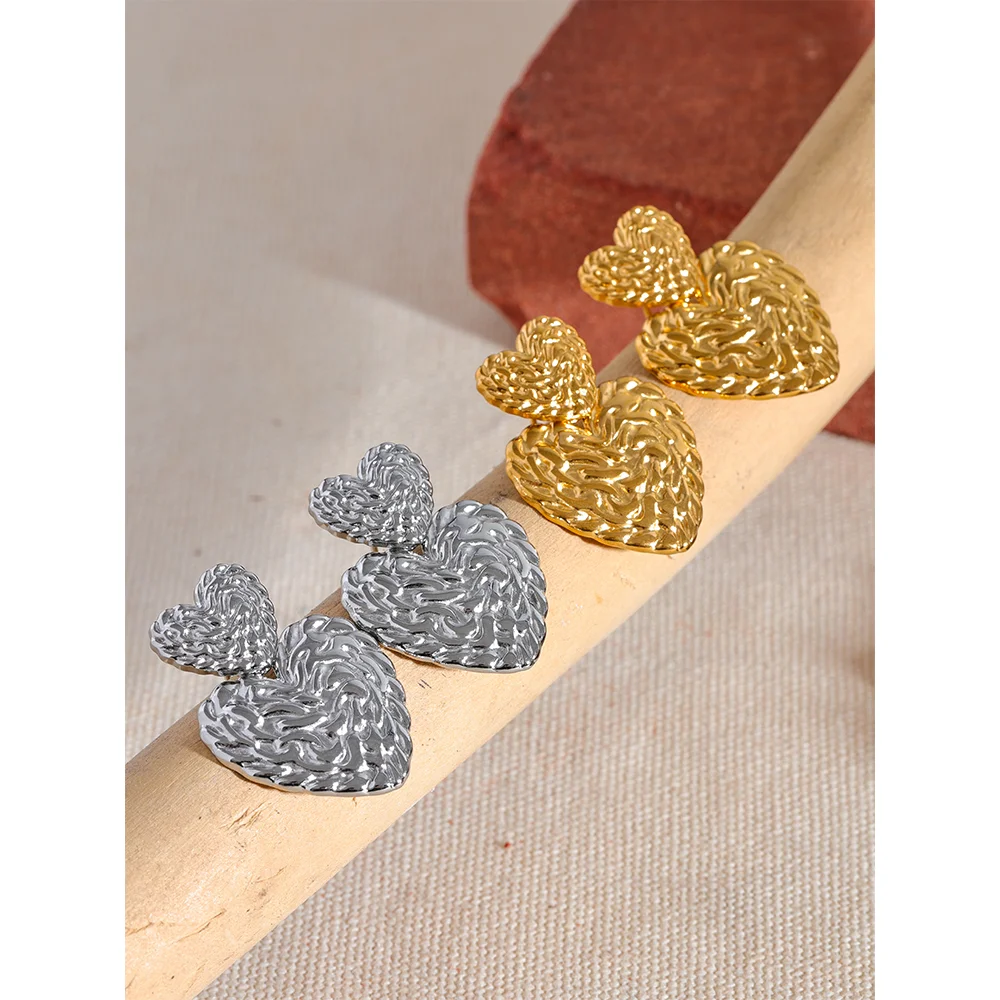 Boucle d'oreille double coeur Lorie - Ma boutique