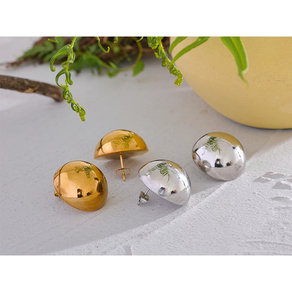Boucle d'oreille demi boule or Nymphe - Ma boutique