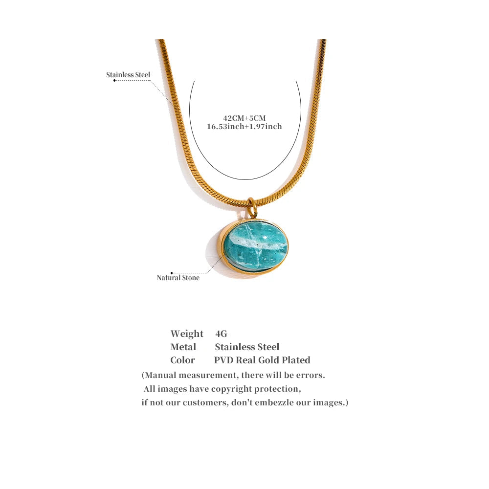 Collier avec pierre naturelle amazonite Electra - Ma boutique