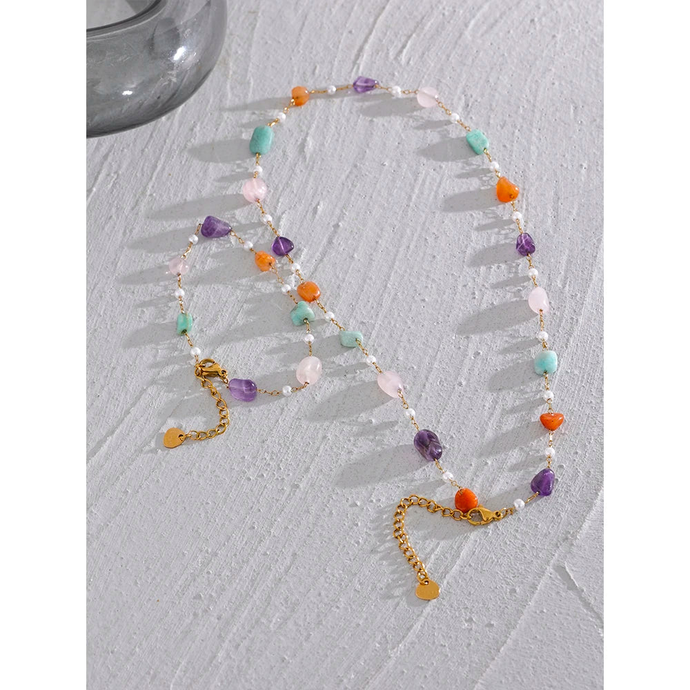 Collier femme pierres naturelles Cassiopeia - Ma boutique