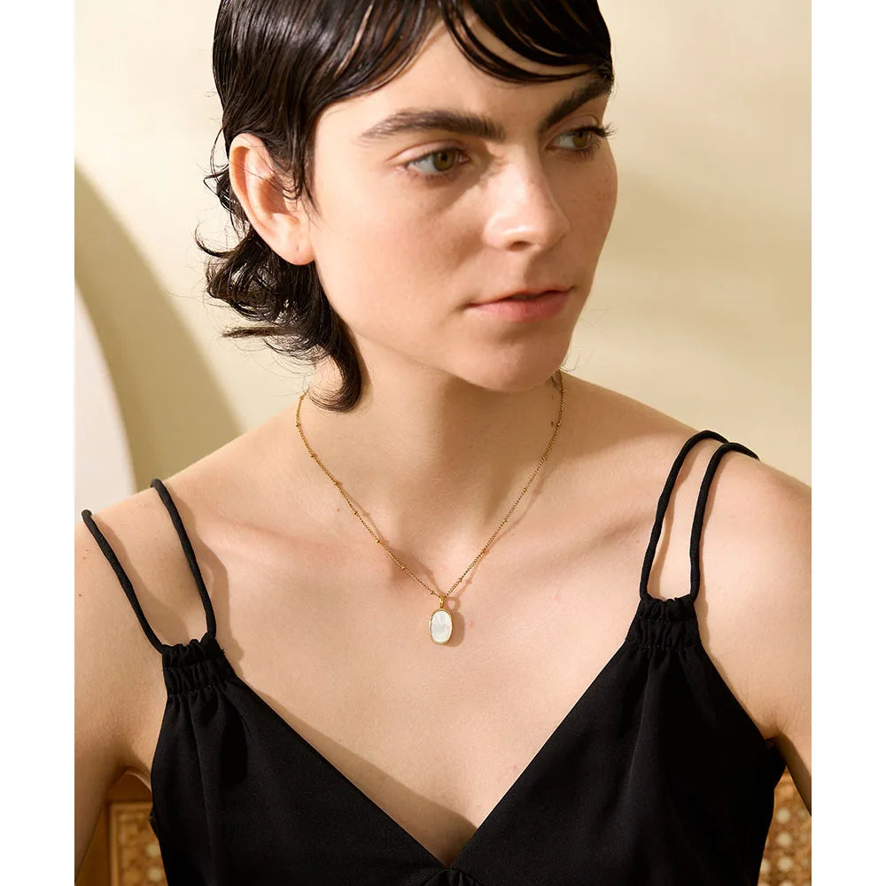 Collier plaqué or avec coquillage naturel Thalassa - Ma boutique