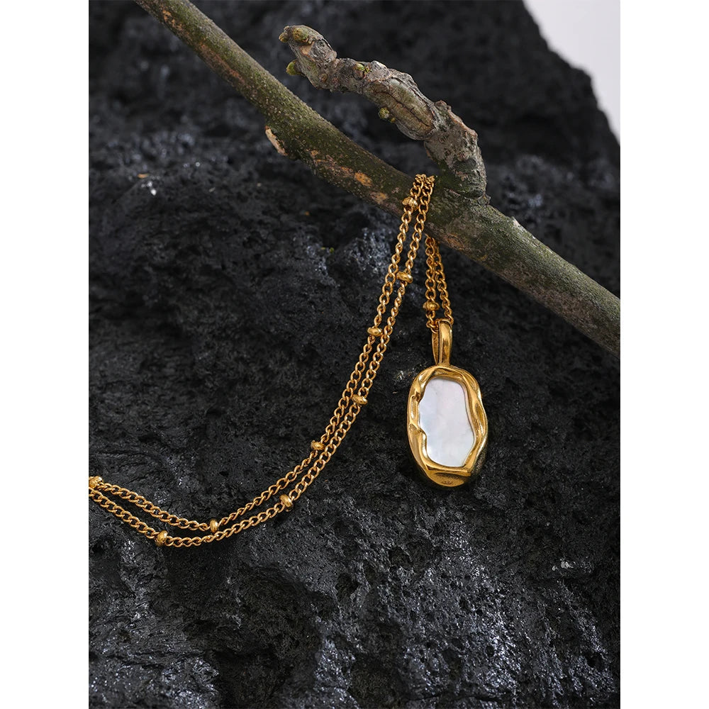 Collier plaqué or avec coquillage naturel Thalassa - Ma boutique