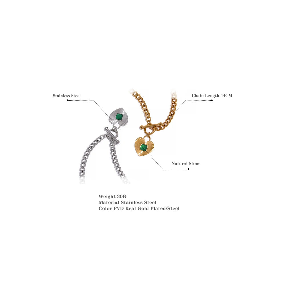 Collier plaqué or avec pierre d'agathe Lyra - Ma boutique