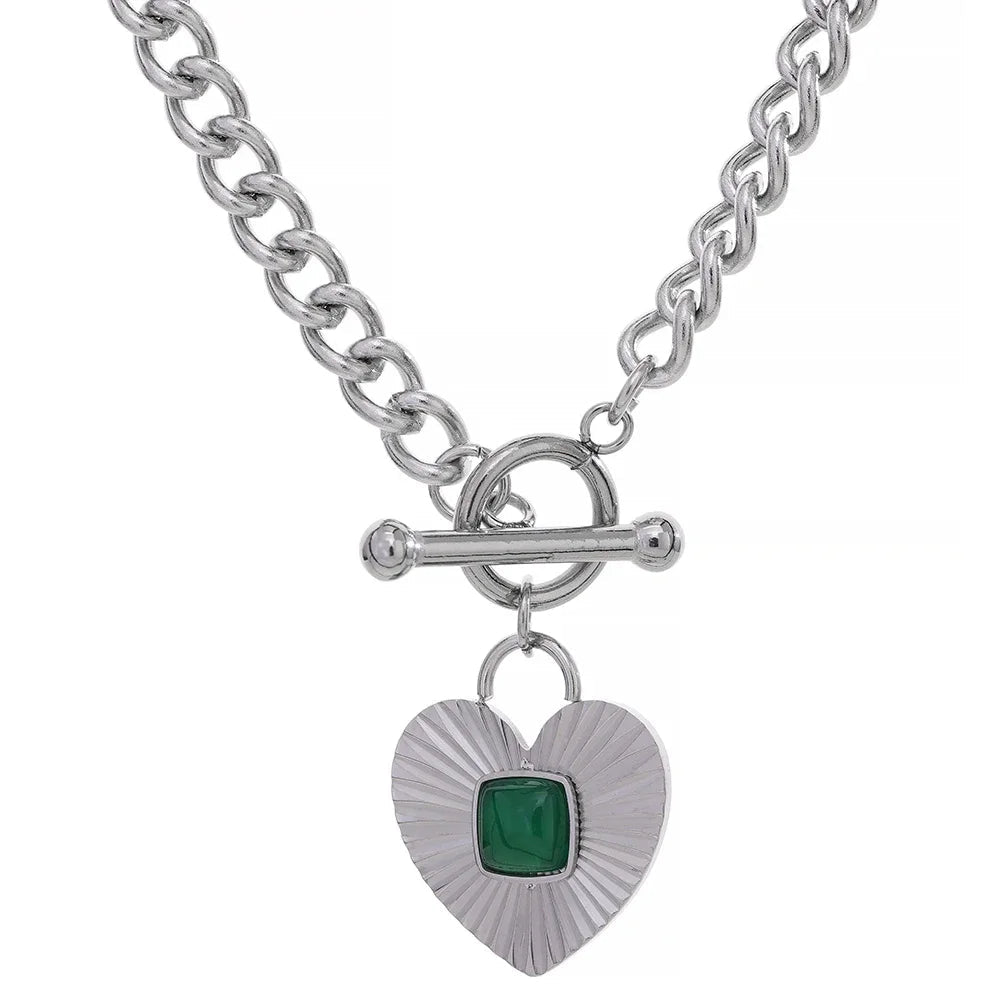 Collier plaqué or avec pierre d'agathe Lyra - Ma boutique