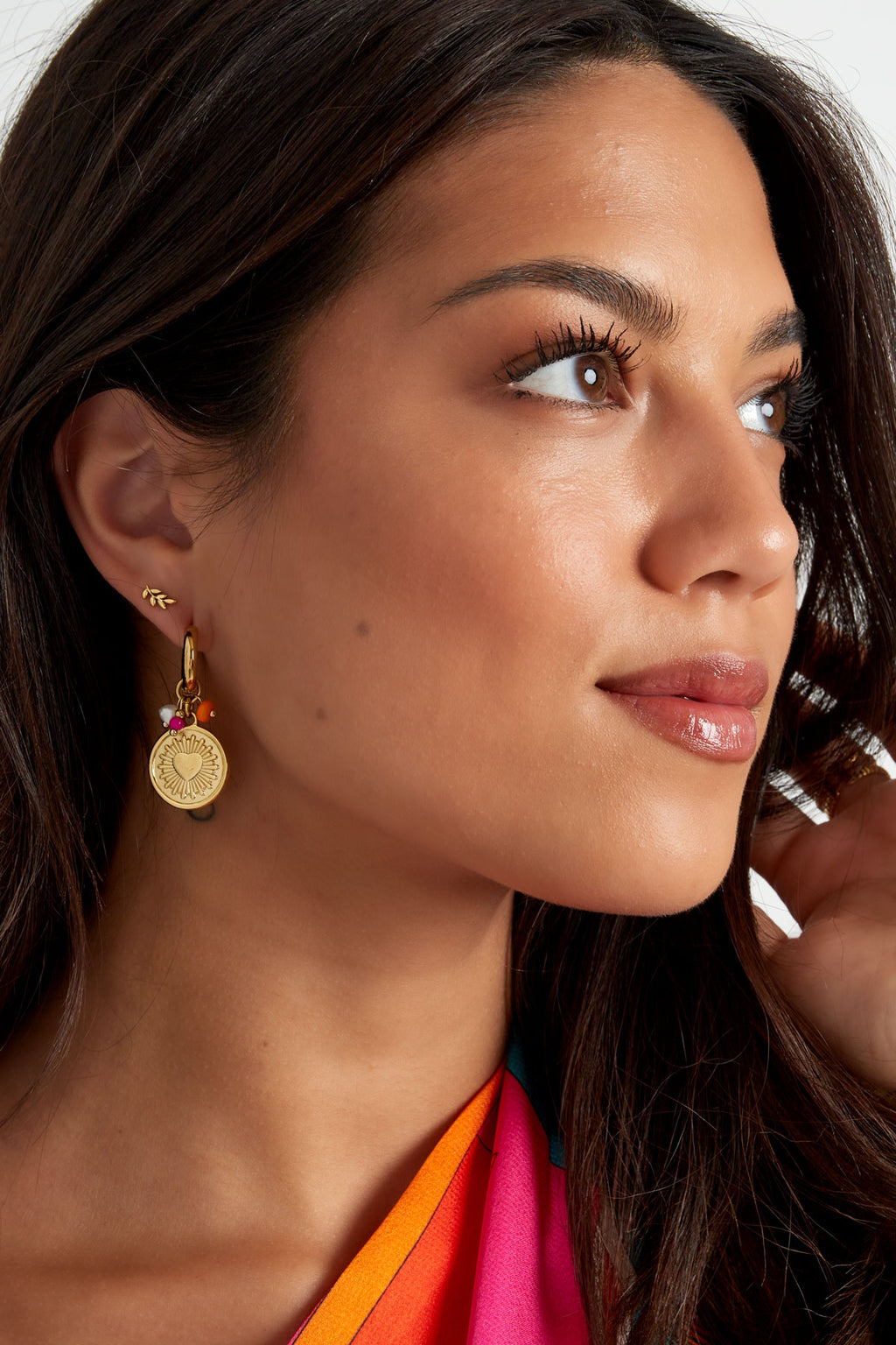 boucle d'oreille puce feuilles