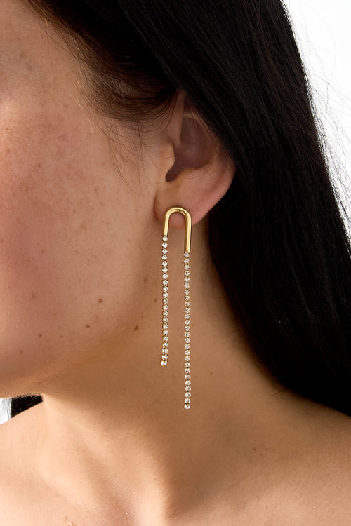 Boucles d'oreilles pendantes en acier inoxydable, chaîne, style simple, collection pour femmes, idéales pour les fêtes et les réunions.
