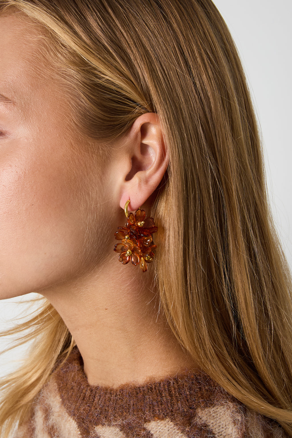 Boucles d'oreilles en perles d'acier inoxydable, style floral, collection Daily Simple, bijoux pour femmes