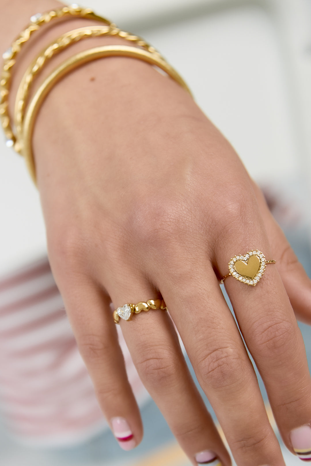 Bagues en acier inoxydable en forme de cœur, collection Daily Simple, bijoux pour femmes