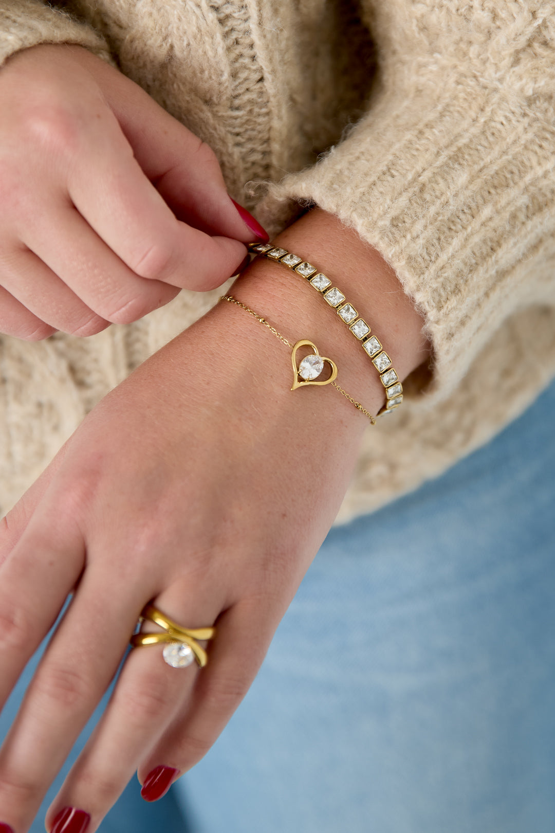 Bracelets à breloques en acier inoxydable en forme de cœur, collection Daily Simple, bijoux pour femmes
