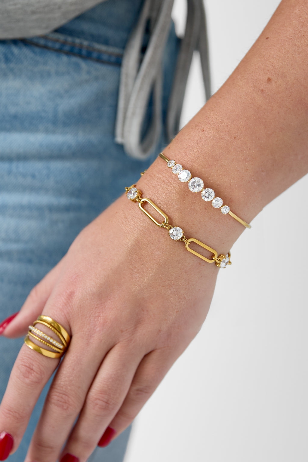 Bracelets à breloques en acier inoxydable, style cercle, collection Daily Simple, bijoux pour femmes