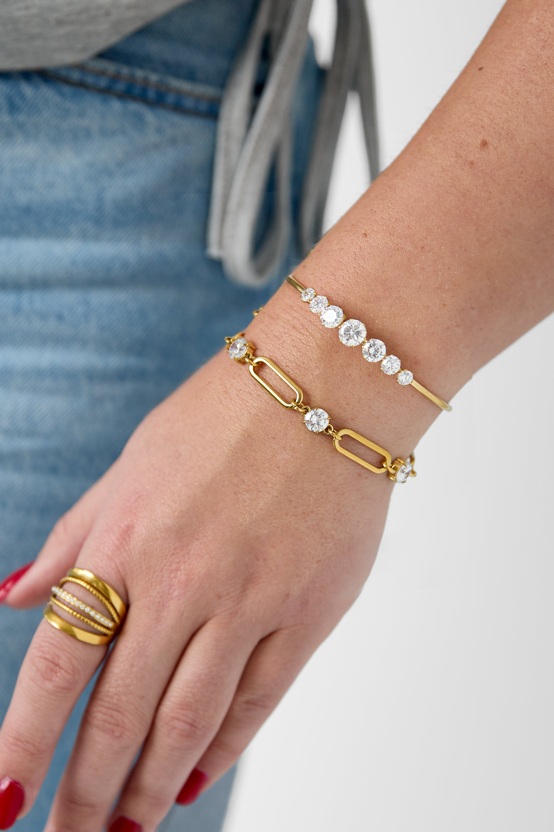 Bracelets à breloques en acier inoxydable, style cercle, collection Daily Simple, bijoux pour femmes