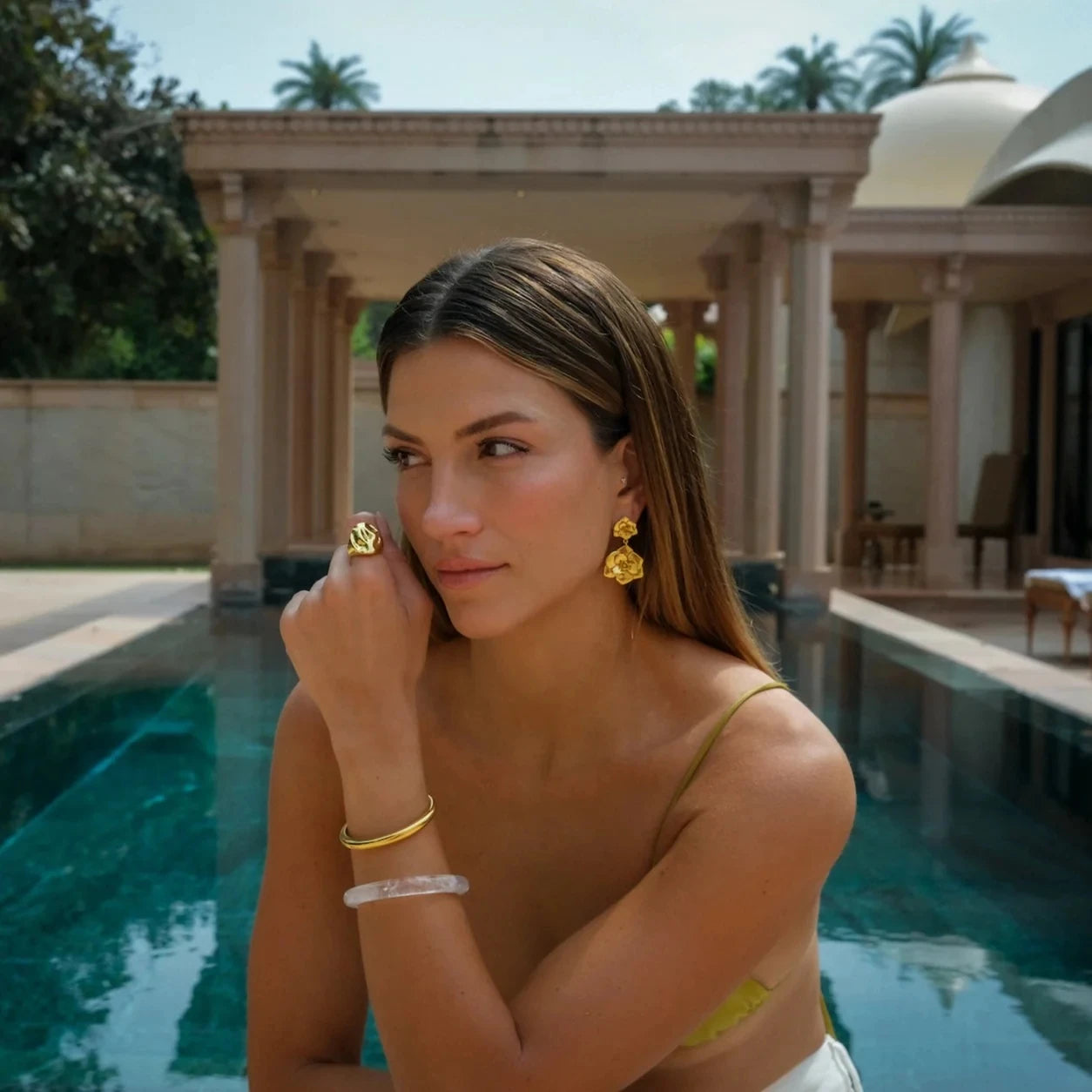 Boucle d'oreille pendante fleur Floria - Ma boutique