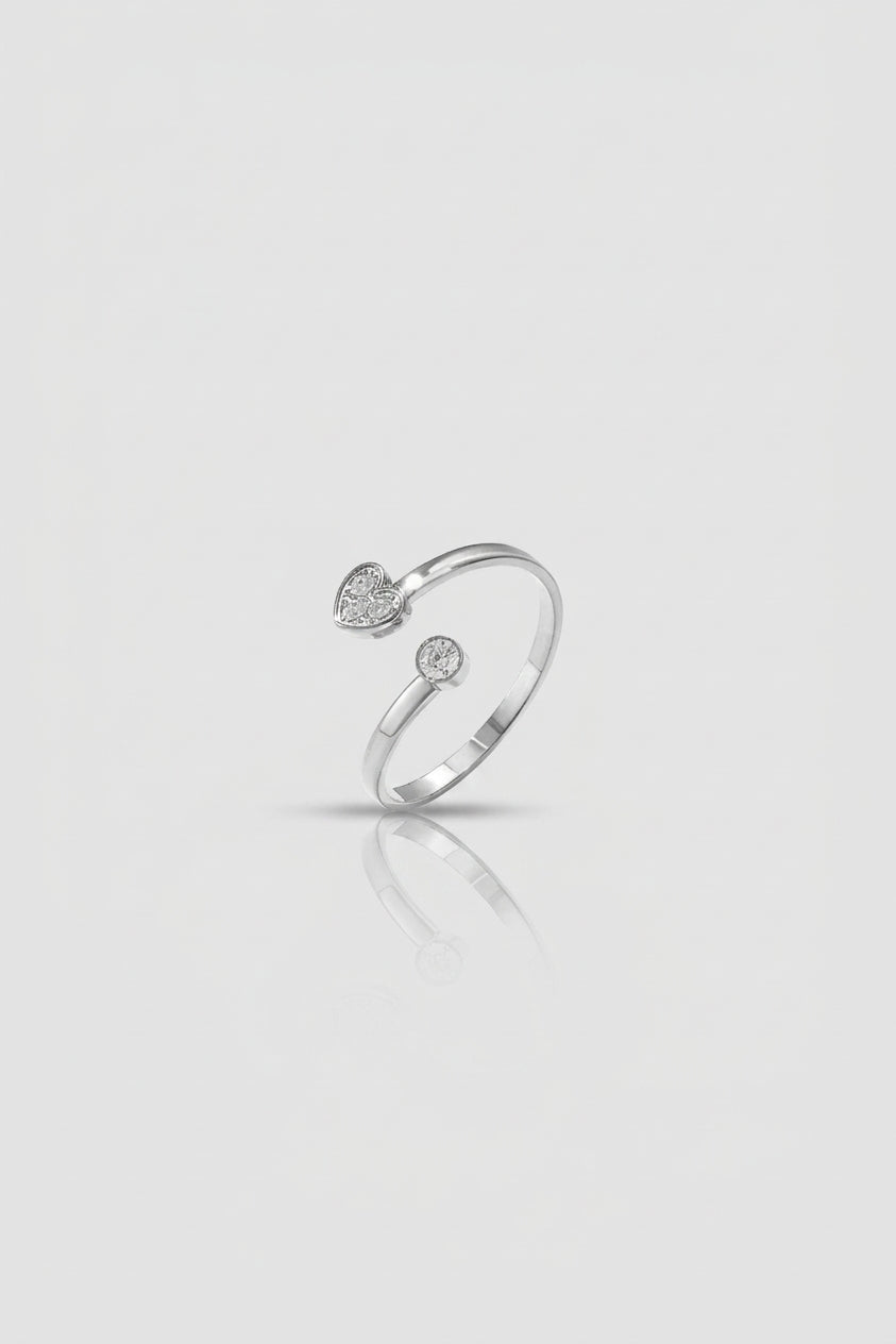 =Bague Cœur & Solitaire Argent | Atelier des bijoux
