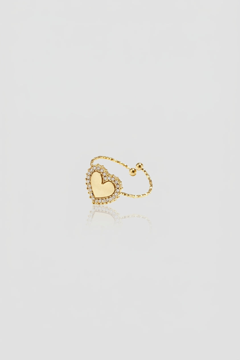 =Bague Cœur Zircon Or | Atelier des bijoux