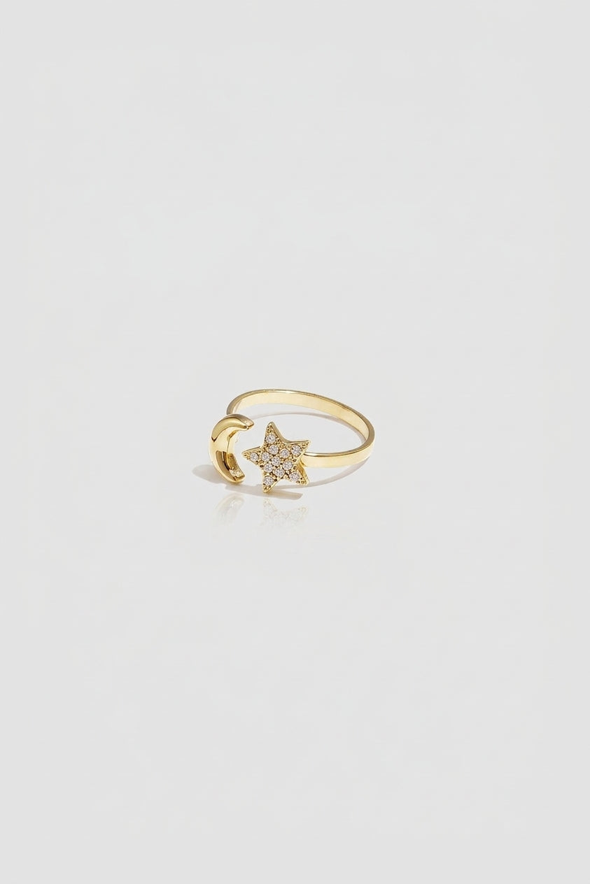 =Bague Lune Étoile Or | Atelier des bijoux