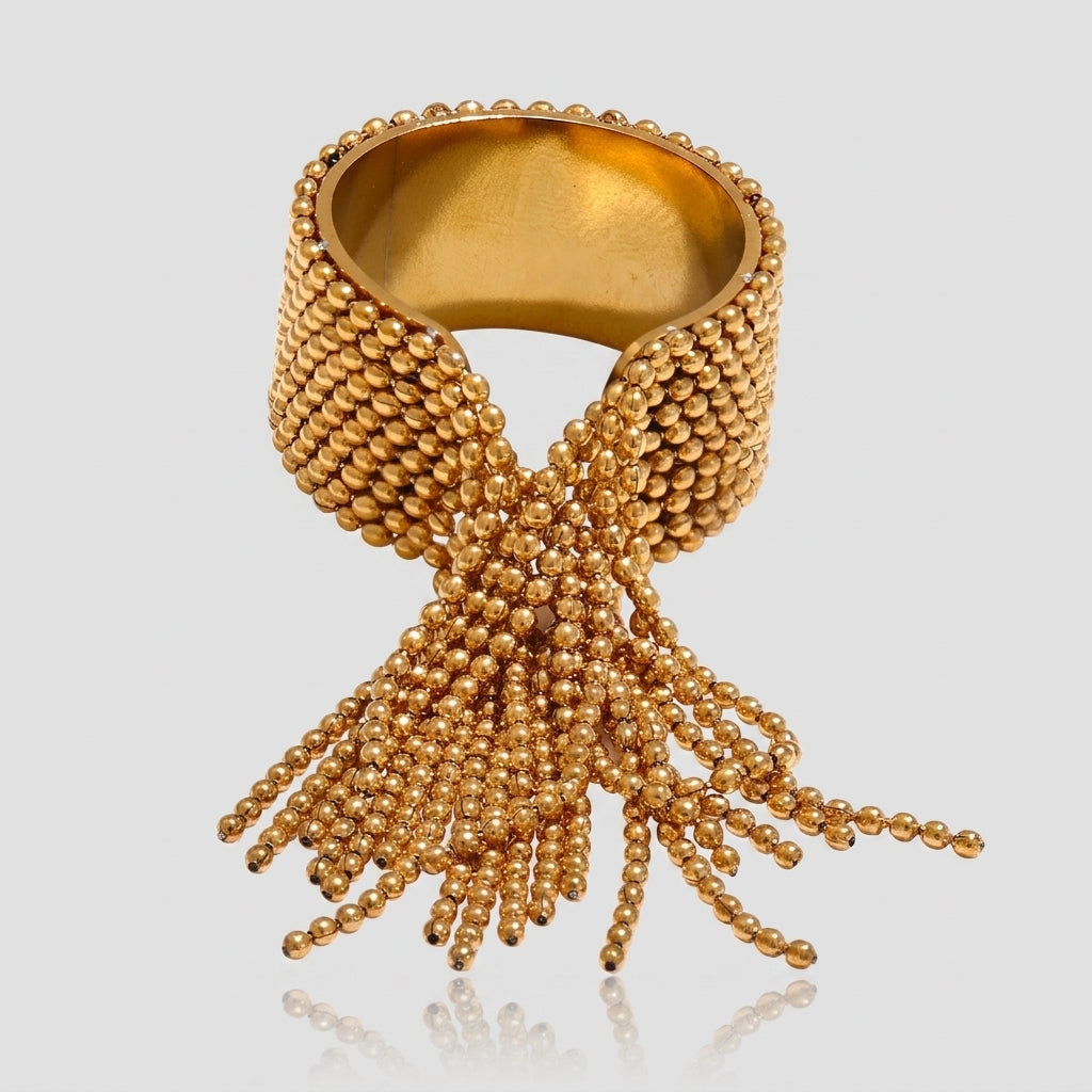 =Bague Manchette à Franges Perlées - Cali Or | Atelier des bijoux