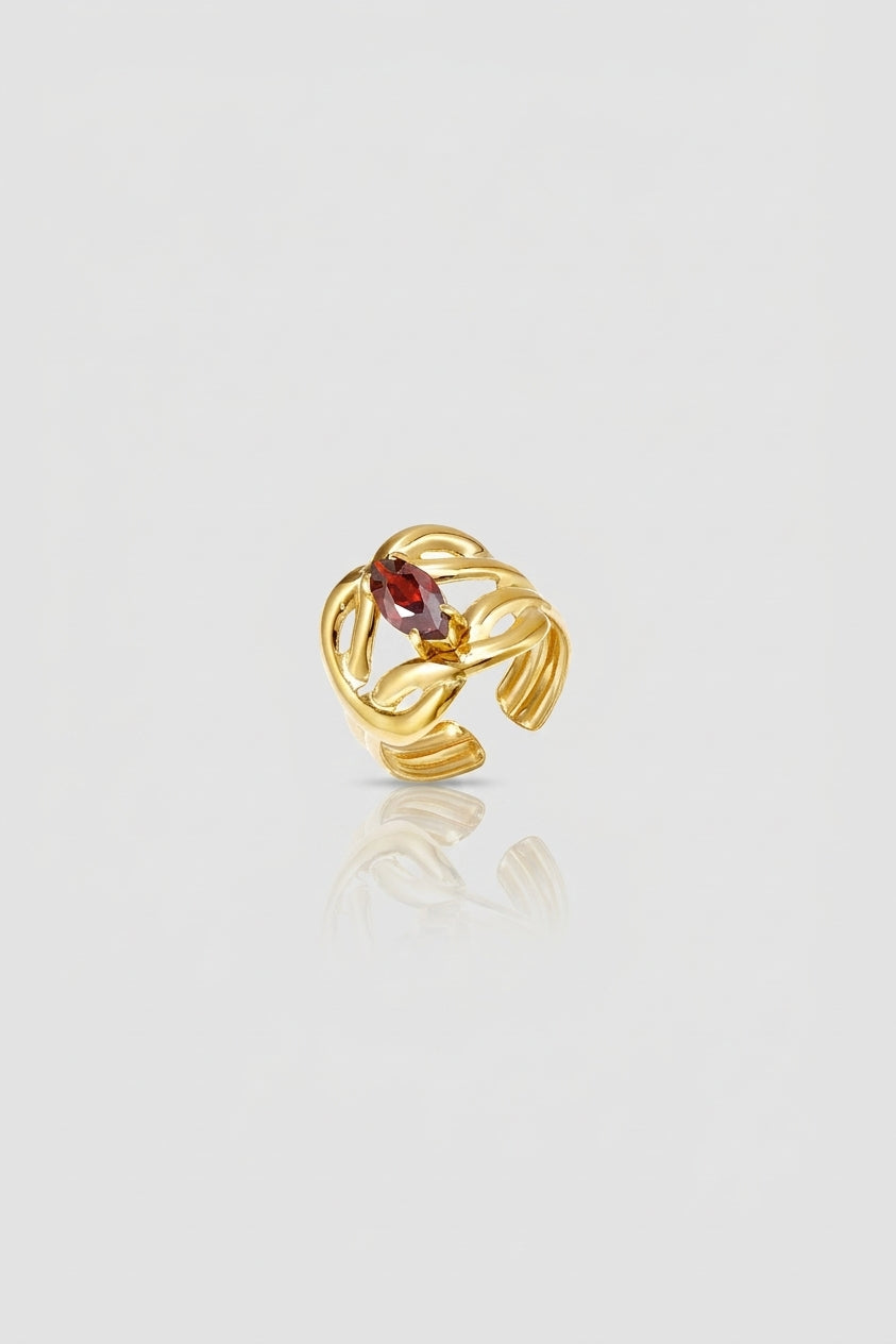 =Bague Marquise Entrelacs Vin rouge | Atelier des bijoux