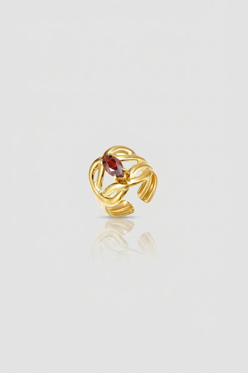 =Bague Marquise Entrelacs Vin rouge | Atelier des bijoux