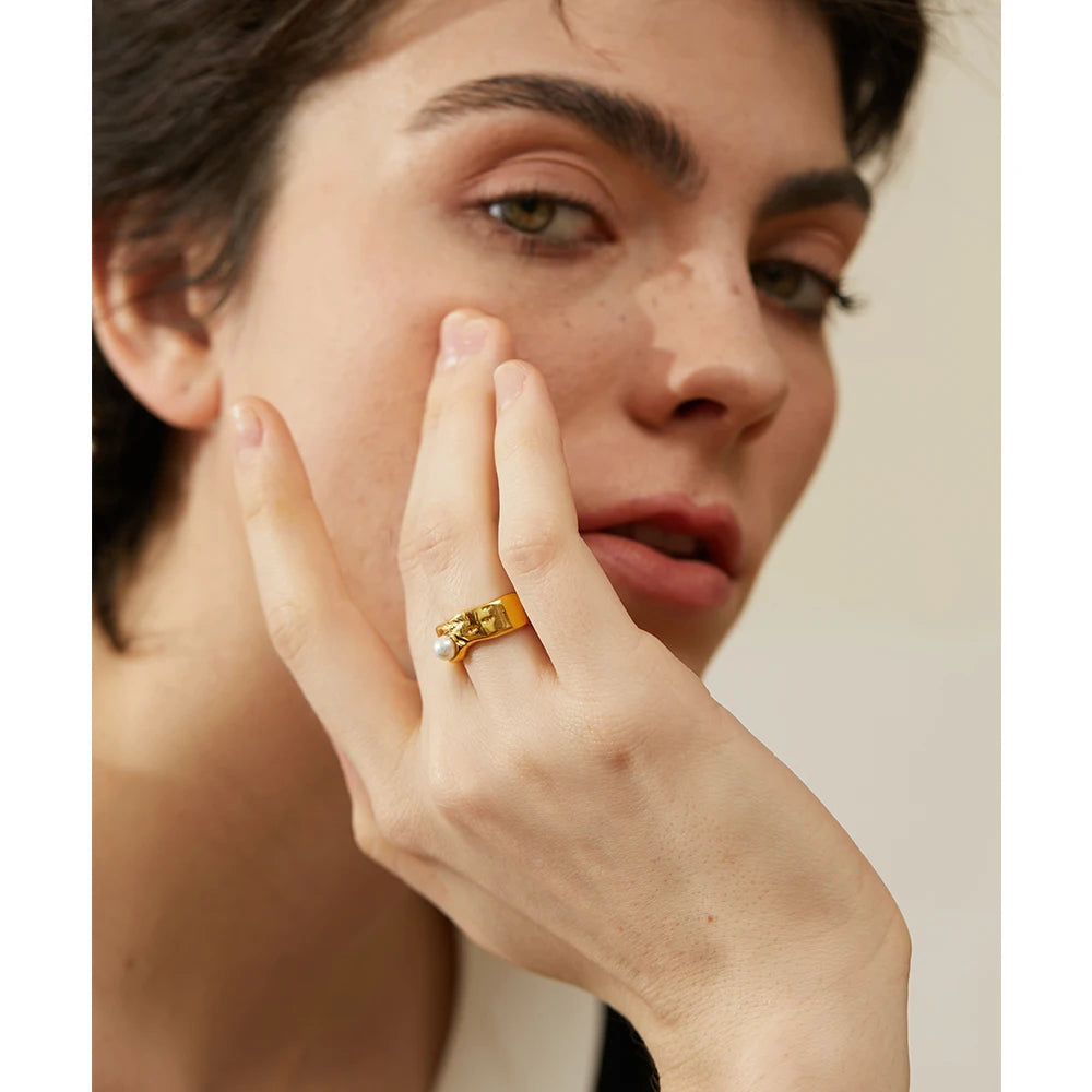 Bague en or avec perle Héléa - Ma boutique