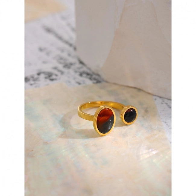 Bague avec pierre naturelle ovale Astra - Ma boutique