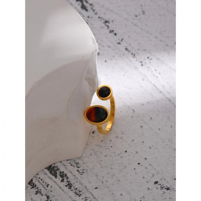 Bague avec pierre naturelle ovale Astra - Ma boutique