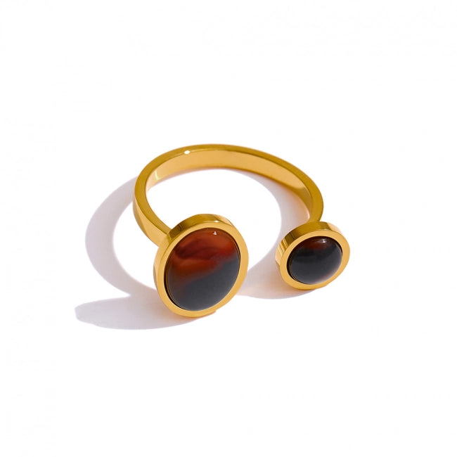 Bague avec pierre naturelle ovale Astra - Ma boutique