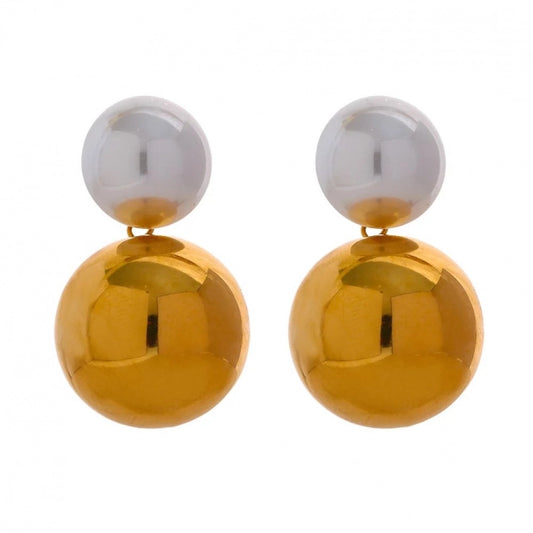 Boucle d'oreille bicolore Soleil - Ma boutique
