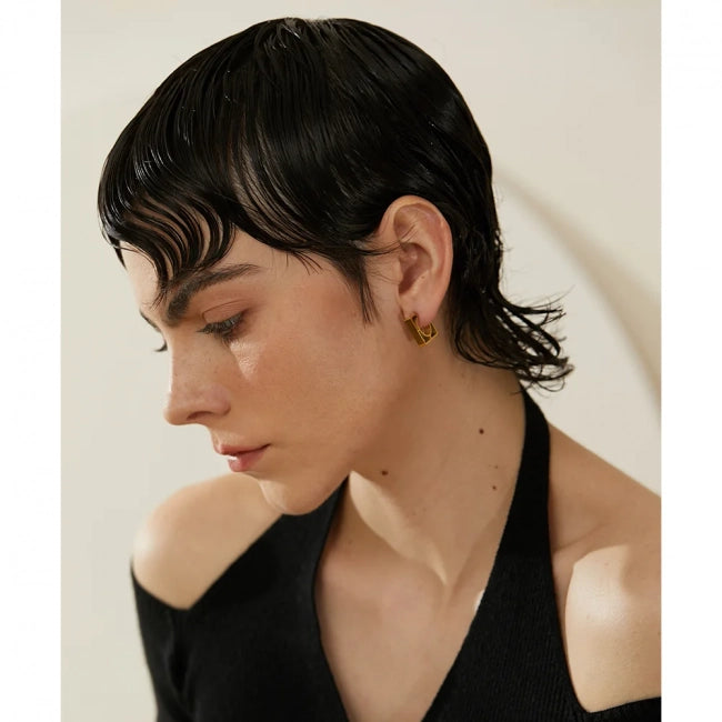 Boucle d'oreille géométrique or Éoline - Ma boutique