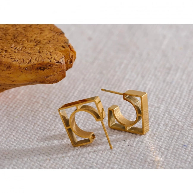 Boucle d'oreille géométrique or Éoline - Ma boutique